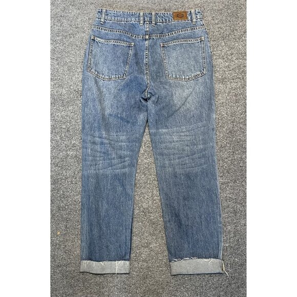 RVCA Womens Piper Distressed Cuffed Boyfriend Jeans Size 30 Blue Denim - Picture 8 of 8